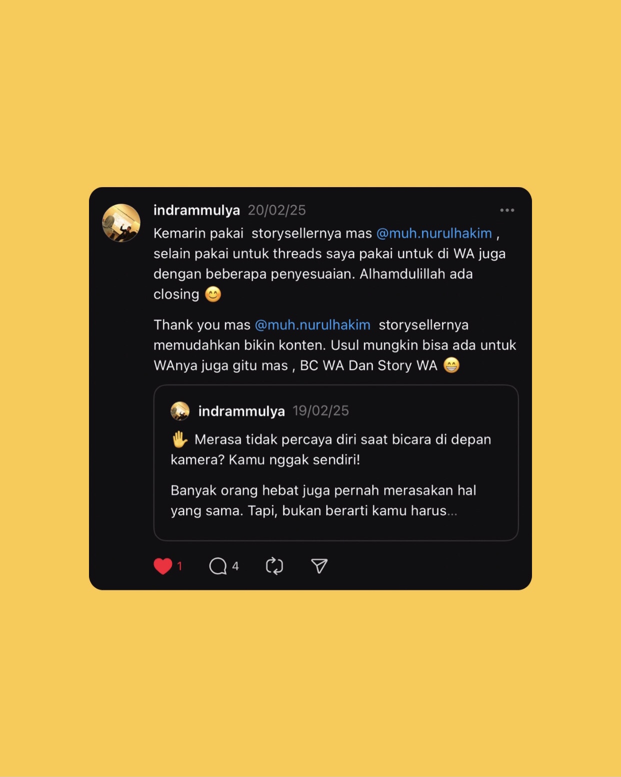 Testimoni Indra Mulya